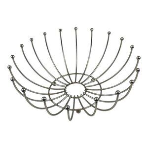 1960s Mid-Century Modern Brutalist Satin Finish Steel Bread or Fruit Basket MCM